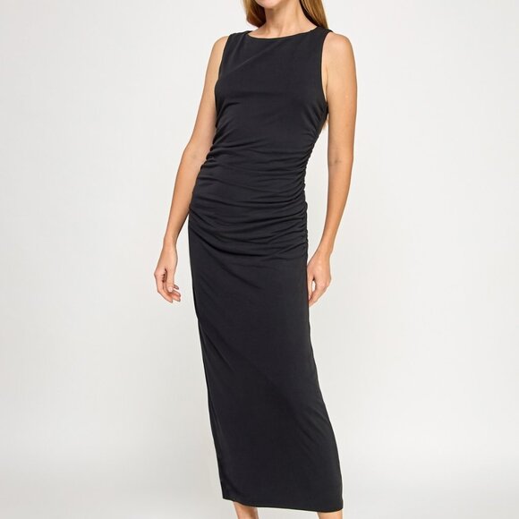 ⭐️ Leyden Juniors’ Jersey Sleeveless Sheath Midi Dress – Black – Size M NWT ⭐️ - Picture 4 of 4